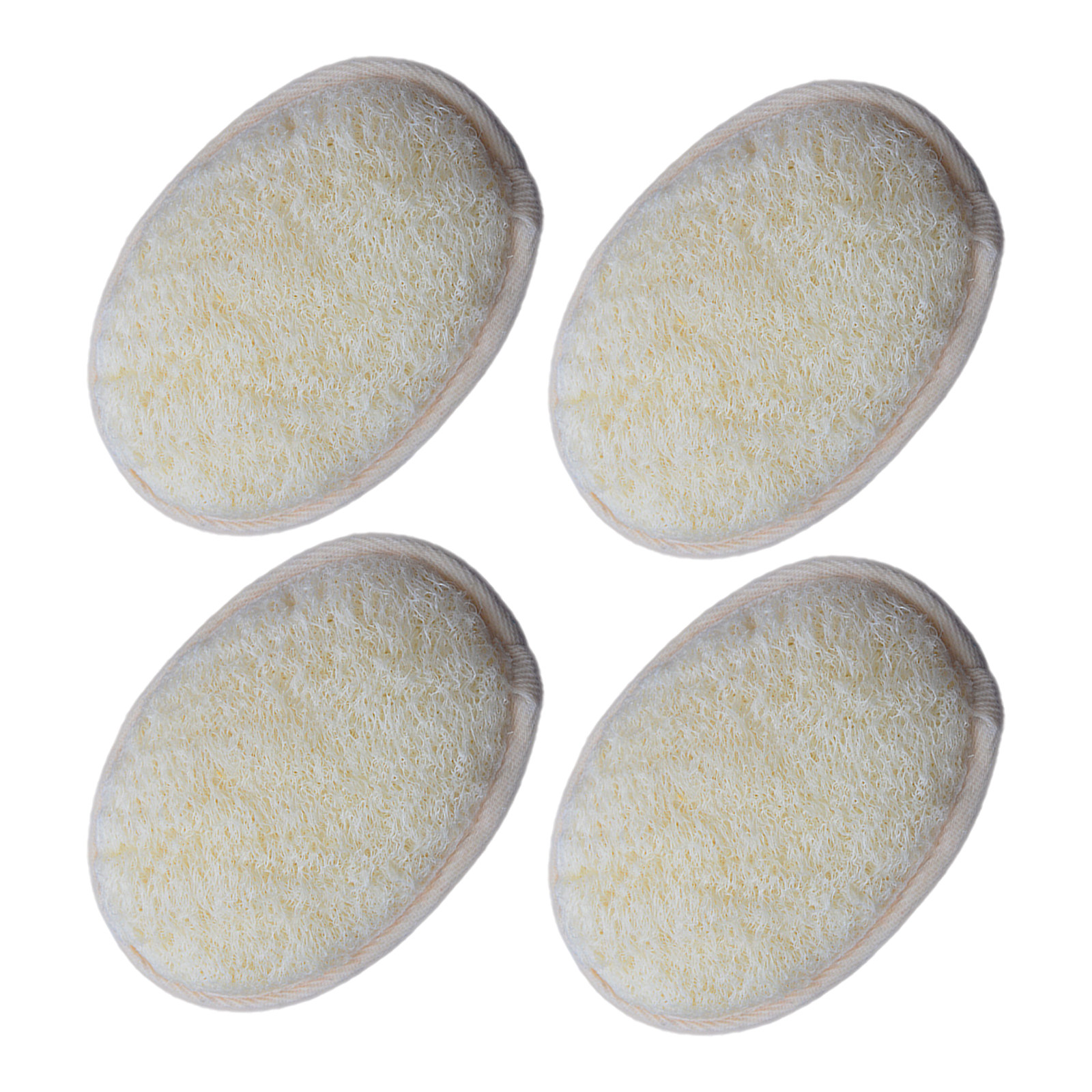 Body Loofah Natural - 4Pcs Pure Natural Loofah Sponge Body