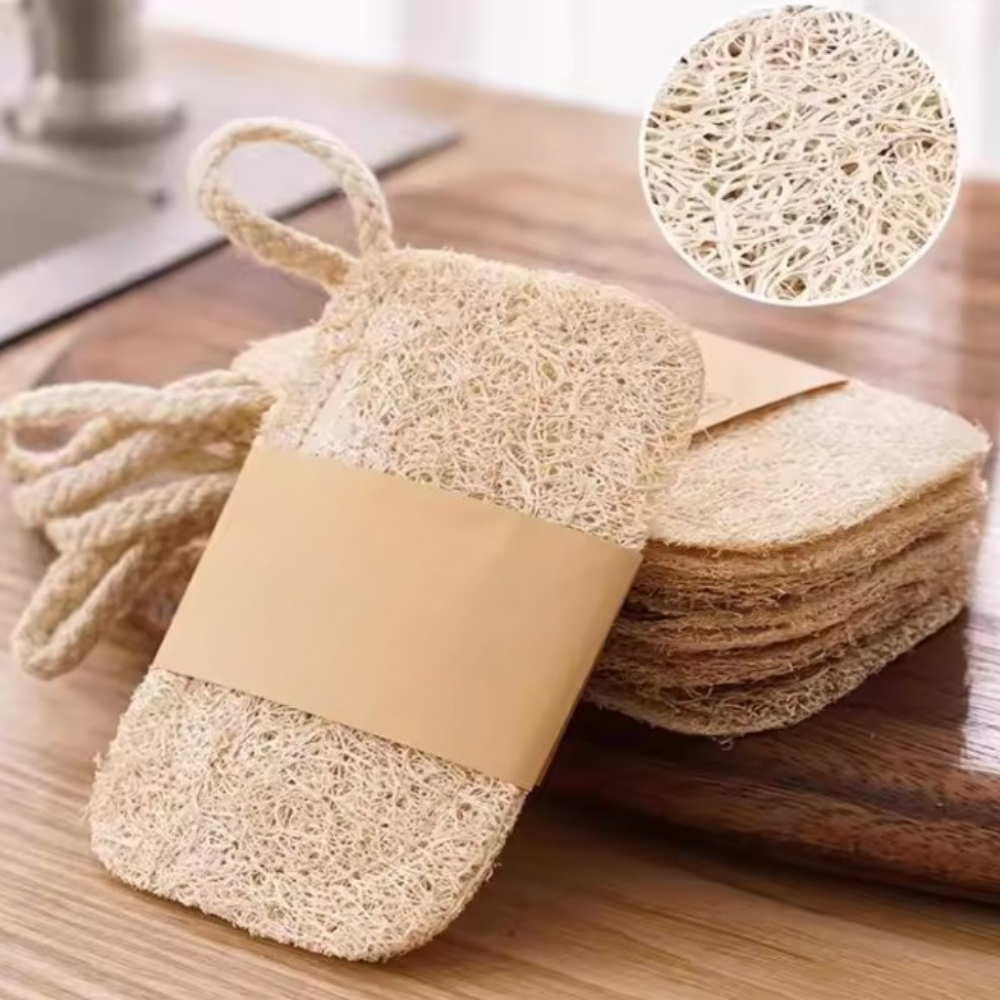 Body Loofah Natural - Natural Luffa DishTowel Washing Cloth Sponge