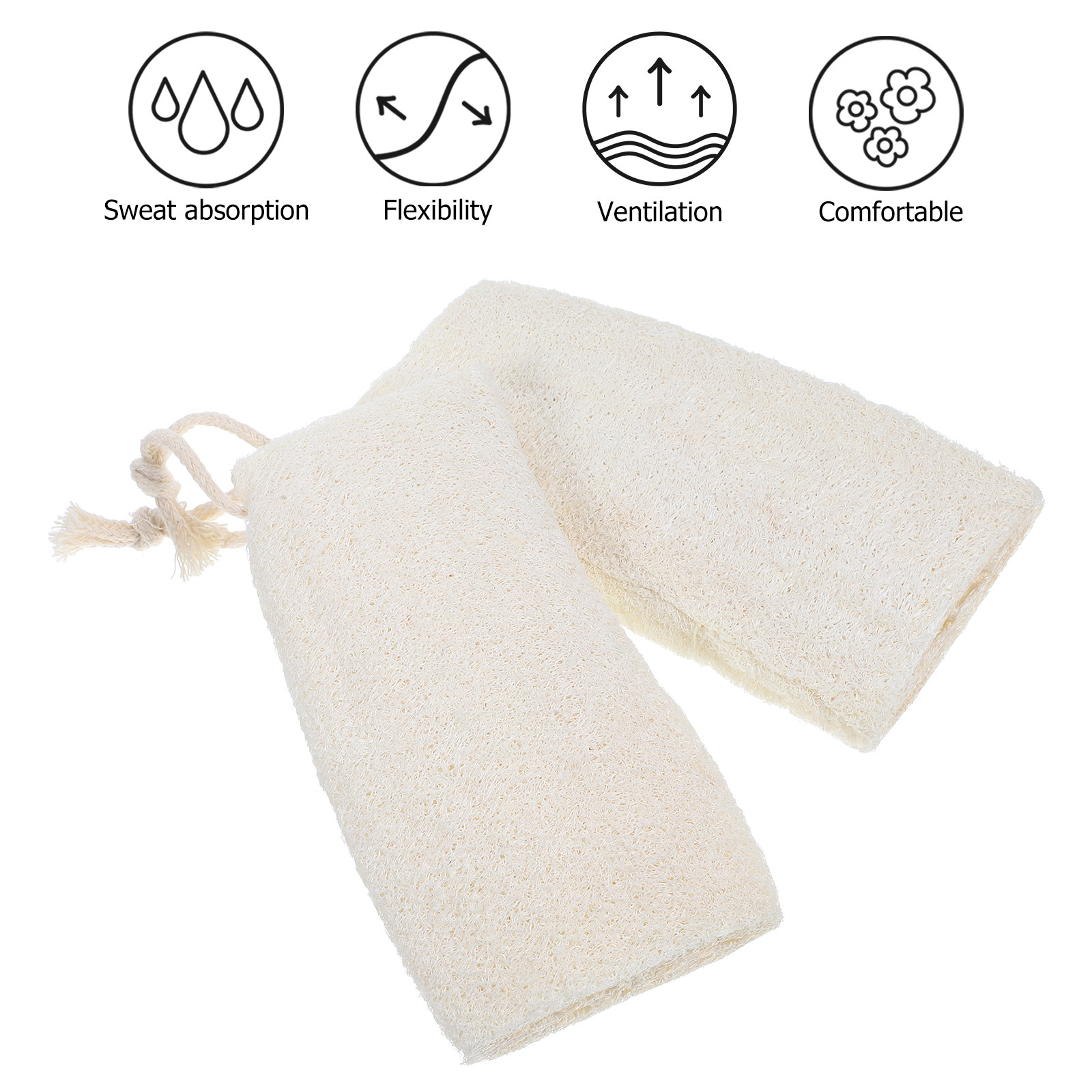 2Pcs Exfoliating Bath Loofah N - Body Loofah Natural recension och pris
