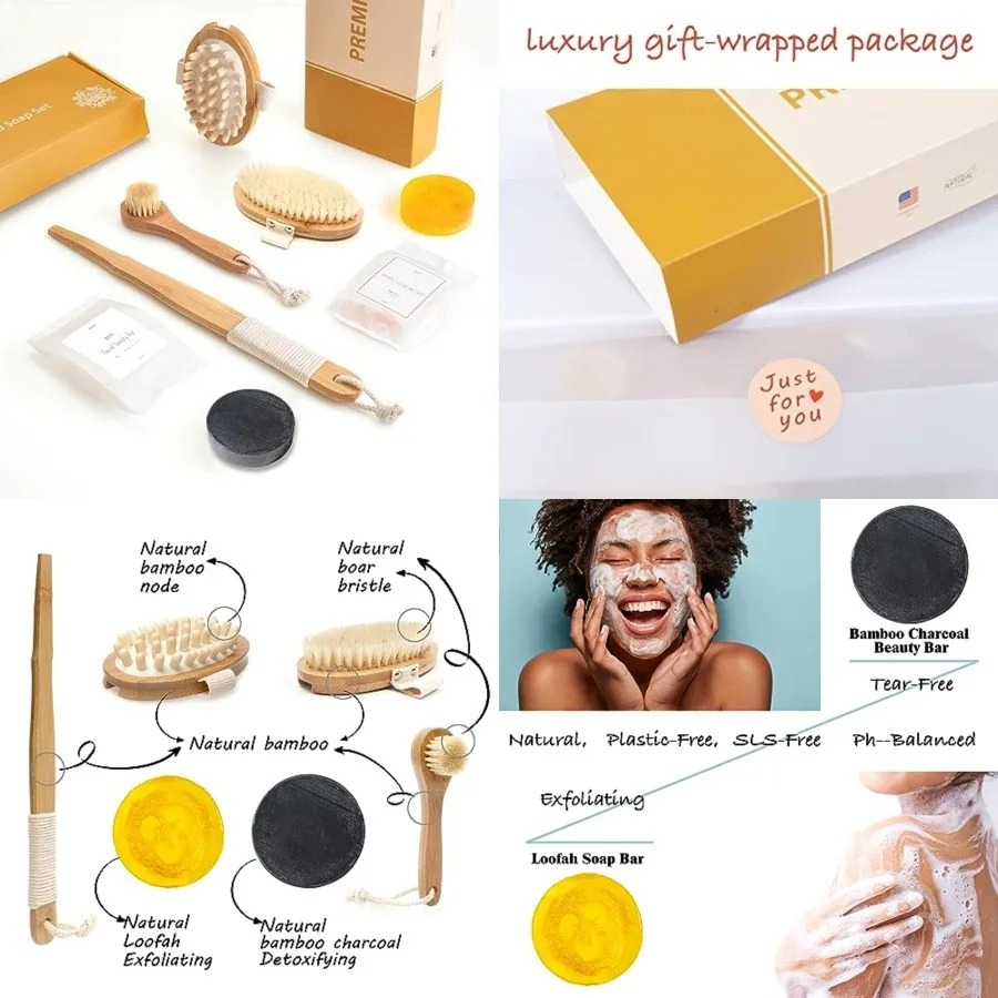 All Natural Soap and Dry Brush - Body Loofah Natural recension och pris