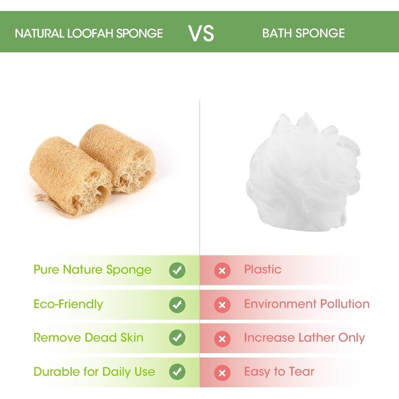 For Skin Care Spa Shower Body  - Body Loofah Natural recension och pris